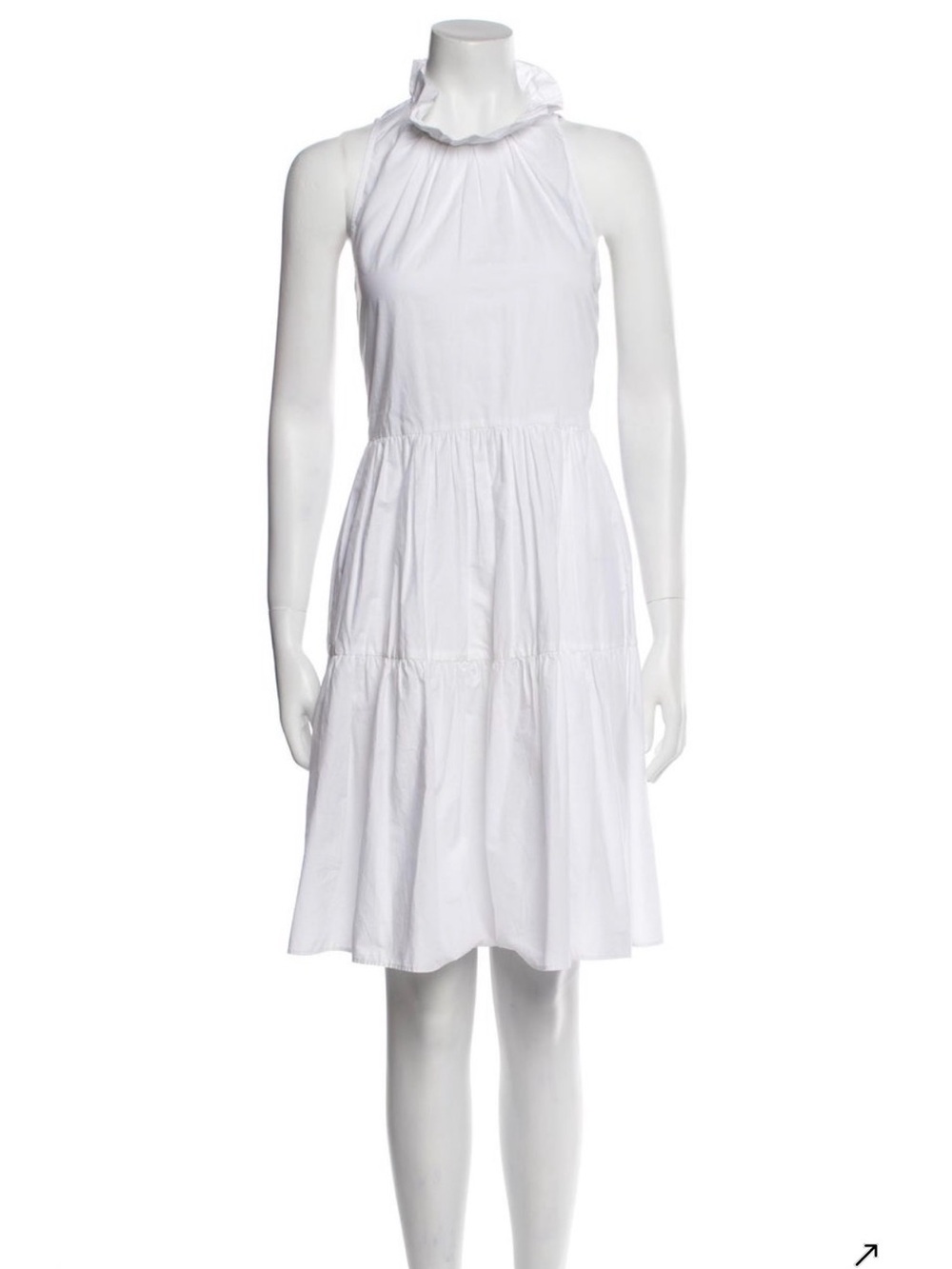 Joie White Halter Ruffle Midi Dress